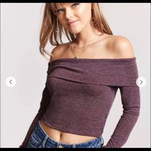 Off the shoulder cropped top